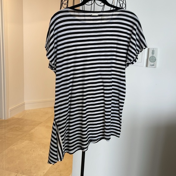 MICHAEL KORS STRIPE HI-LO LONG TEE - Picture 7 of 7